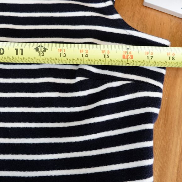 Talbots Sleeveless 100% Cotton Striped Black & White Pockets Dress Sz L - Picture 12 of 14